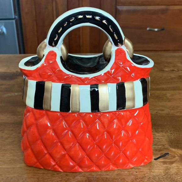 David's Cookies Collectible Red Cookie Jar Ceramic Purse - Picture 3 of 10